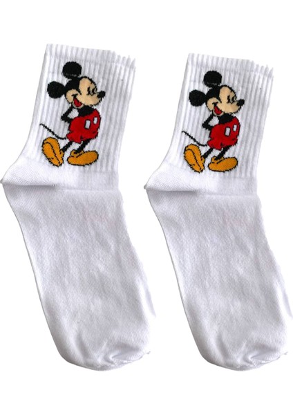 Al Bi 90lık Mickey Mouse Karakter Desenli Kolej Çorap fiyatları
