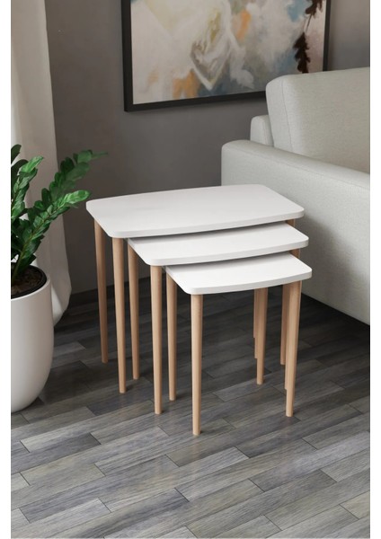Astor Çam Zigon Sehpa 3'lü Set