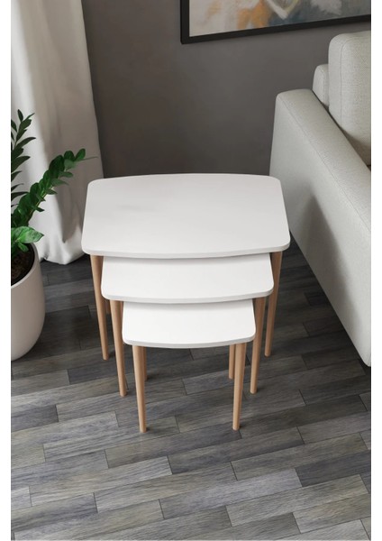 Astor Çam Zigon Sehpa 3'lü Set
