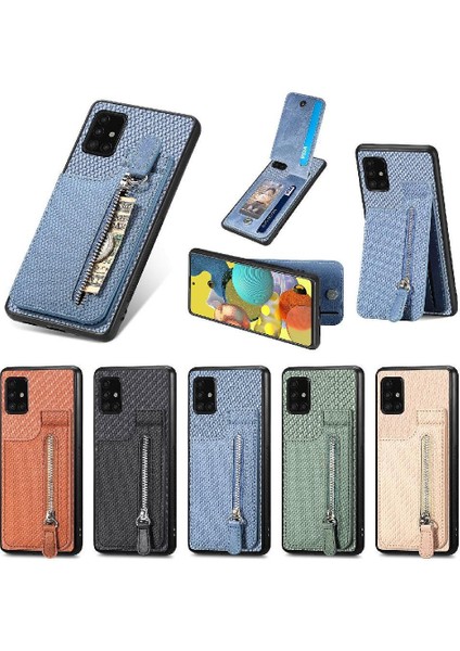 Samsung Galaxy A51 5g Için Kılıf Cüzdan Manyetik Araç Montaj Fermuar Standı Crad (Yurt Dışından)