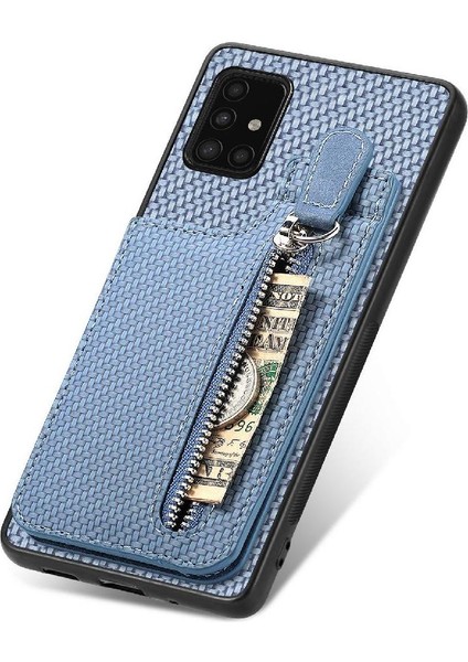 Samsung Galaxy A51 5g Için Kılıf Cüzdan Manyetik Araç Montaj Fermuar Standı Crad (Yurt Dışından)