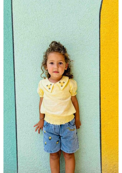 Çiçek Desenli Yazlık Şortlu Alt Üst Takım "sakız" Modeli fiyatları