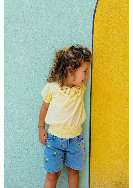 Çiçek Desenli Yazlık Şortlu Alt Üst Takım "sakız" Modeli modelleri