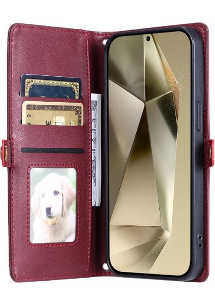 Cüzdan Crossbody Durumda IPhone 16 Için Artı Kart Tutucu Fermuar Faturaları Yuvası Için (Yurt Dışından)
