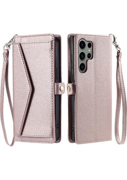 Samsung Galaxy S22 Ultra Kart Tutucu Fermuar Yuvası Için Cüzdan Crossbody Durumda (Yurt Dışından)