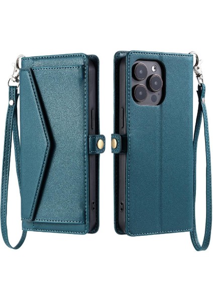 Cüzdan Crossbody Durumda IPhone 13 Pro Max Rfıd Engelleme Fermuar Faturaları (Yurt Dışından)