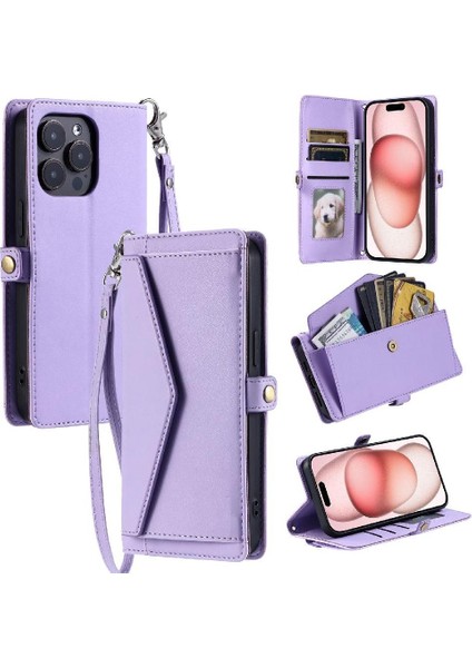IPhone 14 Pro Için Cüzdan Crossbody Durumda Rfıd Engelleme Cüzdan Durumda (Yurt Dışından) modelleri