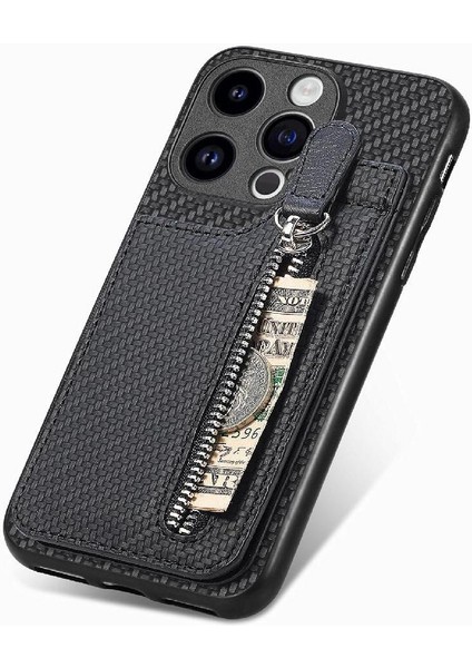 IPhone 15 Için Kılıf Pro Fermuar Cüzdan Manyetik Araç Montaj Crad Yuvası Standı (Yurt Dışından) modelleri