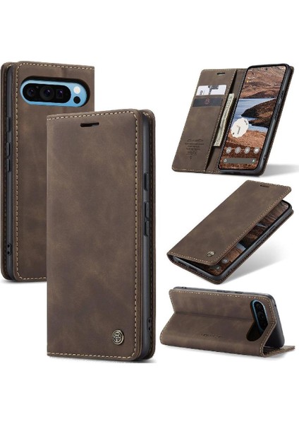 Google Piksel 9 Pro Xl Için Flip Case Manyetik Kapatma Darbeye Vaka Kartı (Yurt Dışından)
