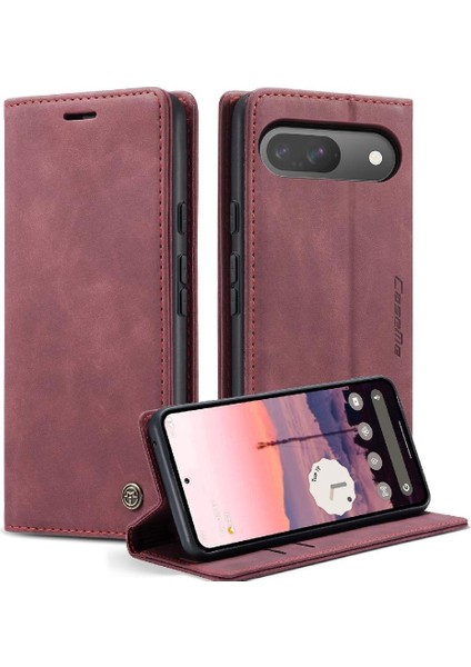Google Piksel 9 Pro Kılıf Için Flip Case Kart Yuvası Kickstand Vintage Pu Flip (Yurt Dışından)