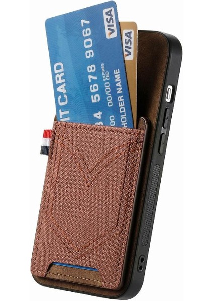 IPhone 15 Için Kılıf Pro Crad Yuvası Manyetik Araç Montaj Kot Cep Tasarımı (Yurt Dışından) fiyatları