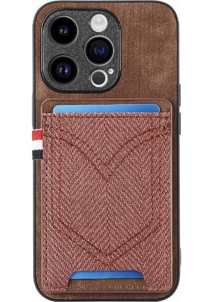 IPhone 15 Için Kılıf Pro Crad Yuvası Manyetik Araç Montaj Kot Cep Tasarımı (Yurt Dışından) modelleri