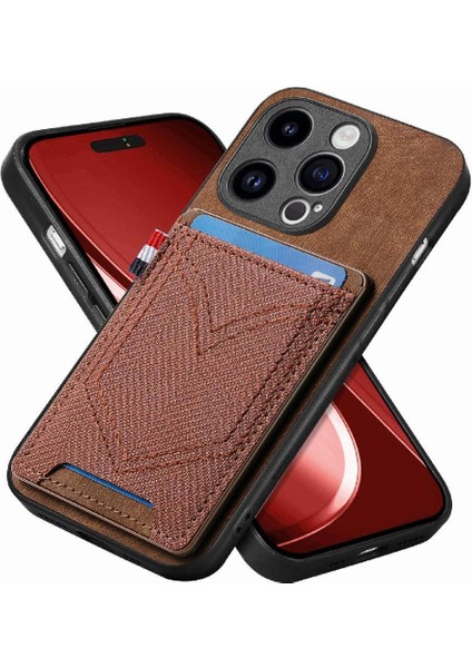 IPhone 15 Için Kılıf Pro Crad Yuvası Manyetik Araç Montaj Kot Cep Tasarımı (Yurt Dışından) indirimleri