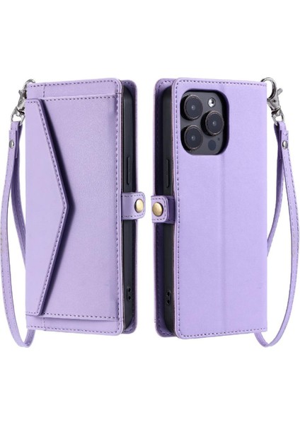 Cüzdan Crossbody Durumda IPhone 16 Pro Max Kart Tutucu Için Rfıd Engelleme (Yurt Dışından)