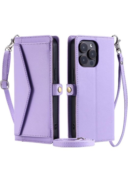 Cüzdan Crossbody Durumda IPhone 16 Pro Max Kart Tutucu Için Rfıd Engelleme (Yurt Dışından)