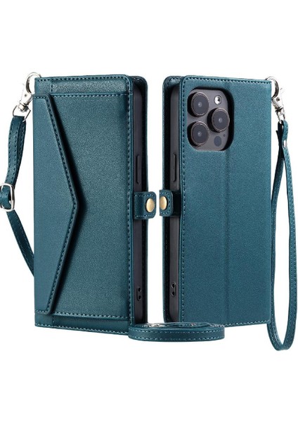 Cüzdan Crossbody Durumda IPhone 15 Pro Kart Tutucu Rfıd Engelleme Cüzdan (Yurt Dışından)