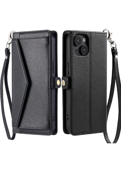 Cüzdan Crossbody Kılıf IPhone 15 Artı Cüzdan Kılıf Kadınlar Için Kart Tutucu (Yurt Dışından)