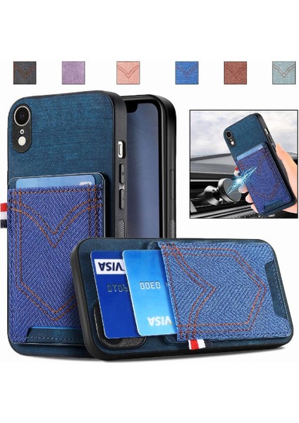 IPhone Xr Manyetik Araç Montaj Crad Yuvası Kot Cep Tasarımı (Yurt Dışından)