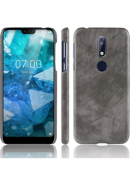 Nokia 7.1 Için Retro Kılıf Koruyucu Kapak Retro Lychee Desen Anti (Yurt Dışından)