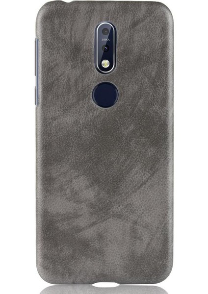 Nokia 7.1 Için Retro Kılıf Koruyucu Kapak Retro Lychee Desen Anti (Yurt Dışından)