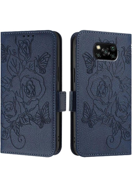 Xiaomi Poco X3 Nfc Pu Deri Kredi Kartı Yuvası ile Manyetik (Yurt Dışından)