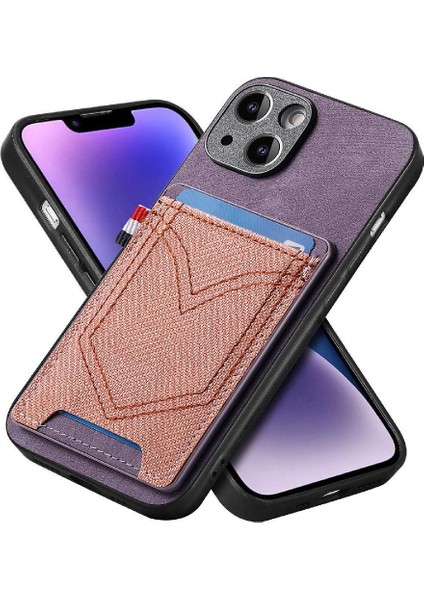 IPhone 14 Için Kılıf Kot Cep Tasarım Manyetik Araç Montaj Crad Yuvası (Yurt Dışından) modelleri