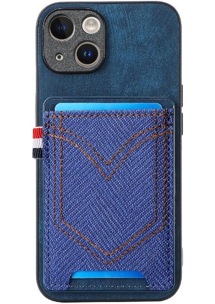 IPhone 14 Için Kılıf Kot Cep Tasarım Manyetik Araç Montaj Crad Yuvası (Yurt Dışından) modelleri