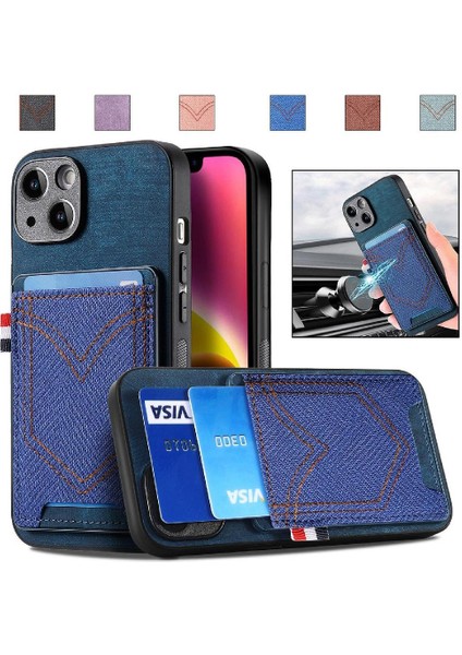 IPhone 14 Için Kılıf Kot Cep Tasarım Manyetik Araç Montaj Crad Yuvası (Yurt Dışından) fırsatları