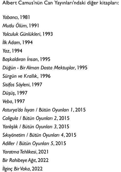 Tersi ve Yüzü - Albert Camus
