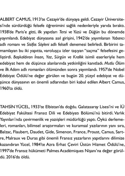 Tersi ve Yüzü - Albert Camus
