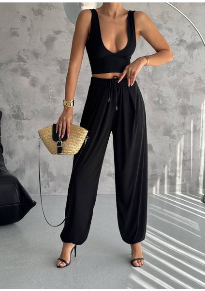 Şalvar Model Beli Lastikli Pantolon