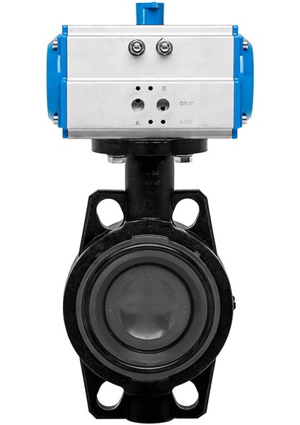 Ø 63 Tek Etkili Pnömatik Aktüatörlü Kelebek Vana Asit İçin modelleri