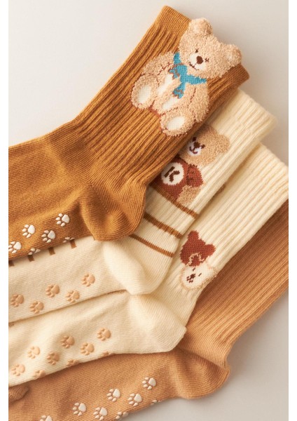Çocuk Teddy Bear Desenli 4'lü Soket Çorap fiyatları