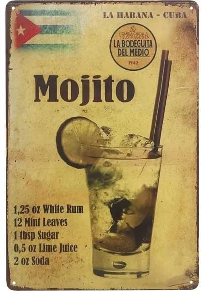 Koleksiyon Mojito Metal Plaka Levha 20X30CM