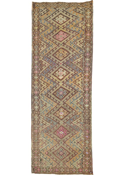 Hazra Geometrik Tasarımlı Cicim Kilim 153X433 cm