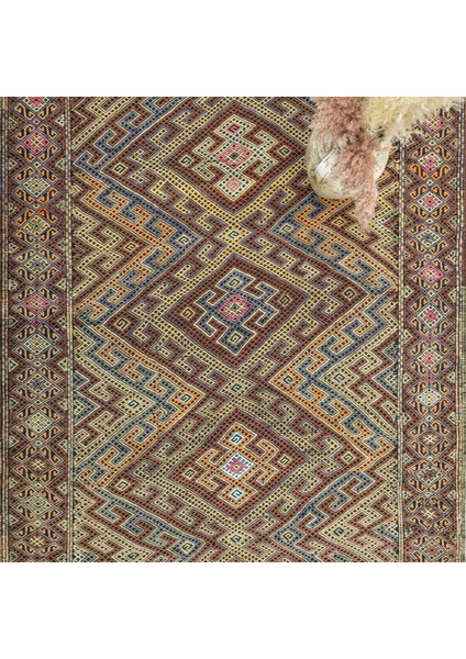 Hazra Geometrik Tasarımlı Cicim Kilim 153X433 cm