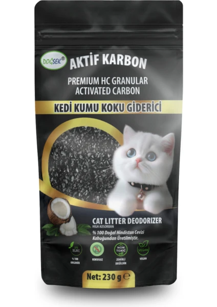 Kedi Kumu Koku Giderici Premium Hc Granular Activated Carbon 230 gr Hindistan Cevizi Kabuğu Bazlı Aktif Karbon