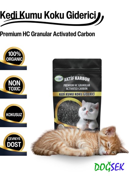 Kedi Kumu Koku Giderici Premium Hc Granular Activated Carbon 230 gr Hindistan Cevizi Kabuğu Bazlı Aktif Karbon