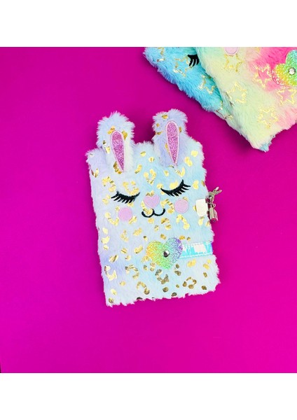 Tavşan Peluş Kilit Kapak Defter