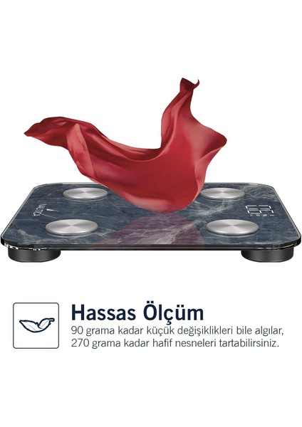 BT600 Pilli Bluetooth Vücut Analizli Yağ Kas Su Ölçer Hassas Akıllı Tartı Baskül Mavi fırsatları