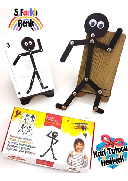 Ahşap Eğitici Oyuncak Montessori Çöp Adam Ahşap Oyuncak Ahşap Yapboz Aktivite Eğitici Oyuncak Ahşap