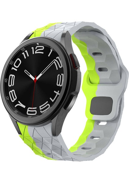 Samsung Galaxy Watch 4 Classic 46 mm İçin Klasik Prizma Desenli Silikon Kayış-Kordon KRD-116