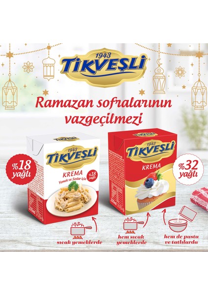 Tikveşli Krema 18% Yağlı 200MLX12