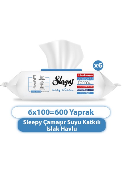 Easy Clean Çamasır Suyu Katkılı Yüzey Temizlik Havlusu 6x100 (600 Yaprak)