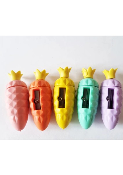 5'li Ananas Şekilli Kalemtıraş - Farklı Renklerde