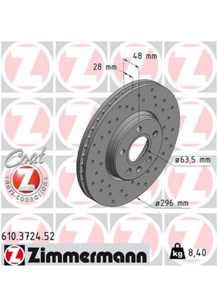 Arka Fren Disk Volvo S60 2019 S90 2016 2019 V60 2018 V90 2016 CAP296X5 Delikli Adet 13