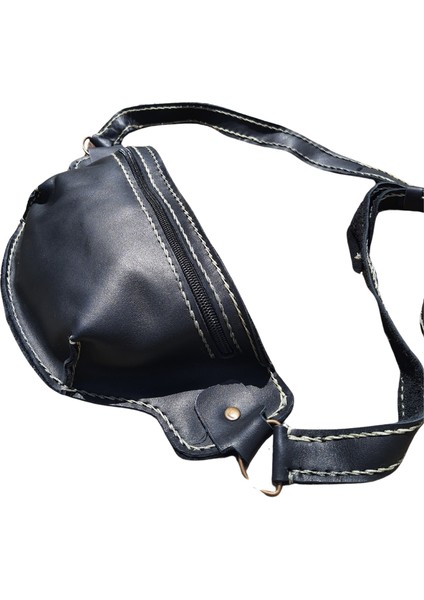 Hermes Model Unisex El Yapımı Vintage El Dikişi Hakiki Crazy Deri Bel Çantası