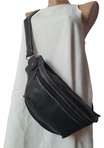 Hermes Model Unisex El Yapımı Vintage El Dikişi Hakiki Crazy Deri Bel Çantası indirimleri