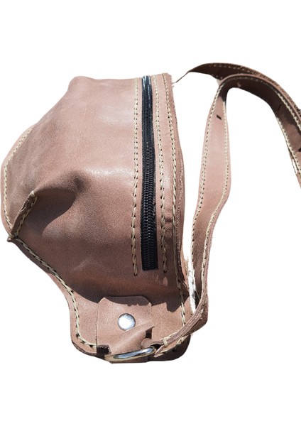 Hermes Model El Yapımı Vintage El Dikişi Hakiki Crazy Deri Unisex Kahverengi Bel Çantası modelleri
