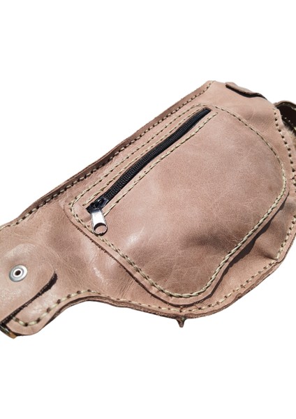 Hermes Model El Yapımı Vintage El Dikişi Hakiki Crazy Deri Unisex Kahverengi Bel Çantası fırsatları